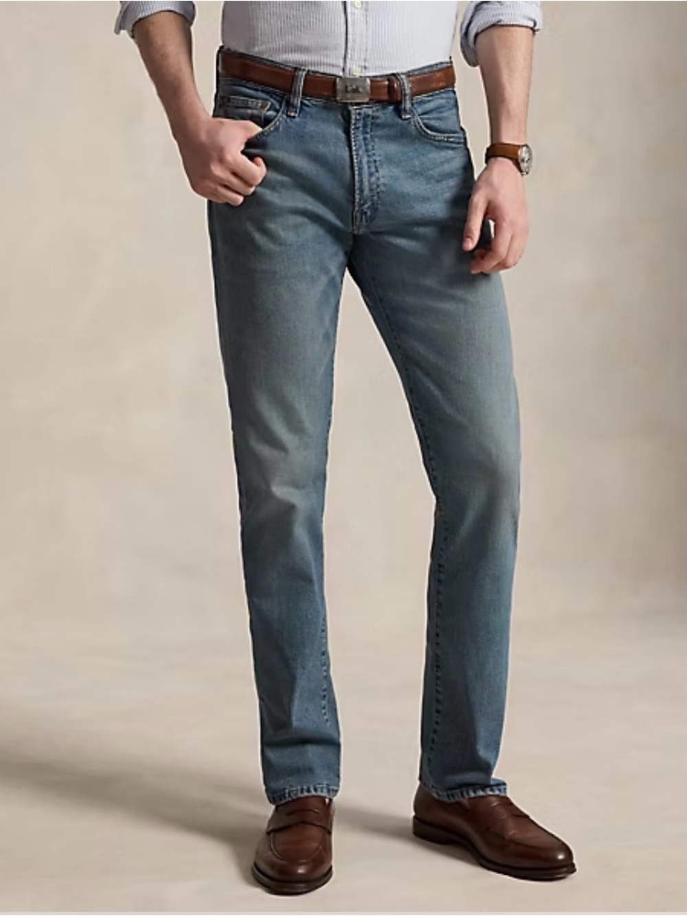 Polo by Ralph Lauren Men's Straight Jeans in Light Blue Denim